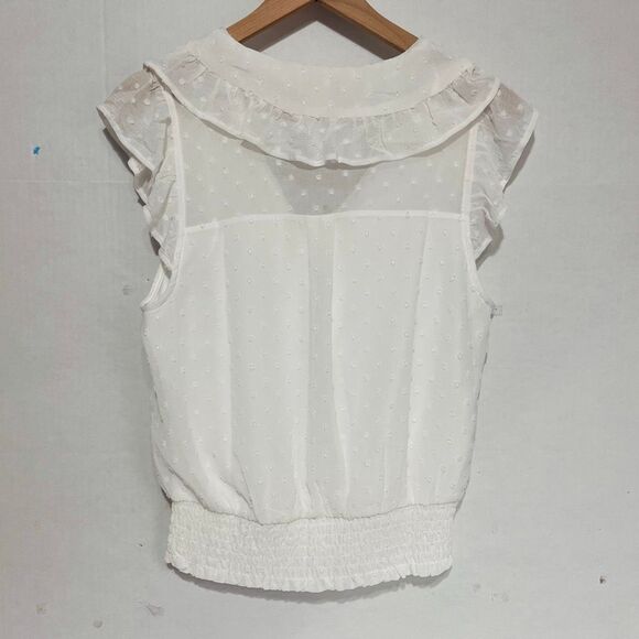 Monteau White Sleeveless Blouse   Size L - Picture 2 of 4